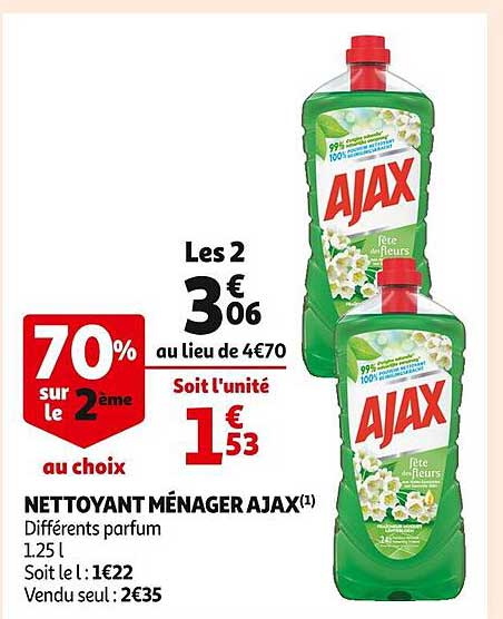 Offre Nettoyant Ménager Ajax chez Auchan