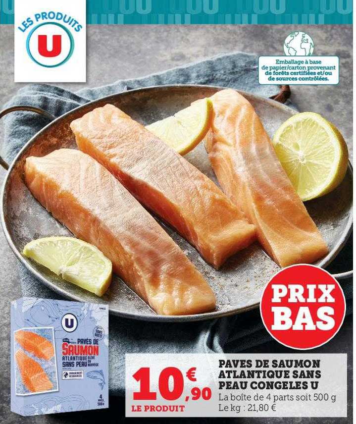 Promo Pav S De Saumon Atlantique Sans Peau Congel S U Chez U Express