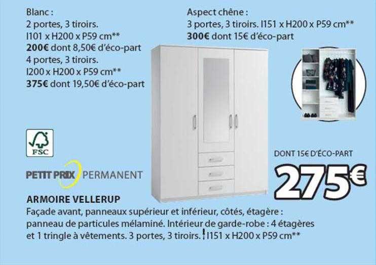 Offre Armoire Vellerup chez JYSK
