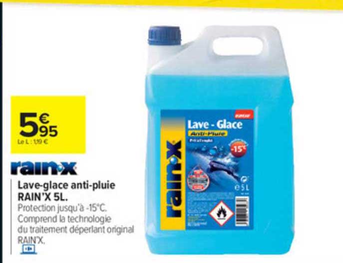 Lave-glace anti-pluie 5L RAINX : le lave-glace à Prix Carrefour
