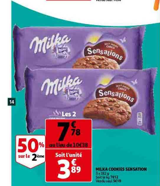 Offre Cookies Sensation Milka 34 De Reduction Immediate Chez E Leclerc