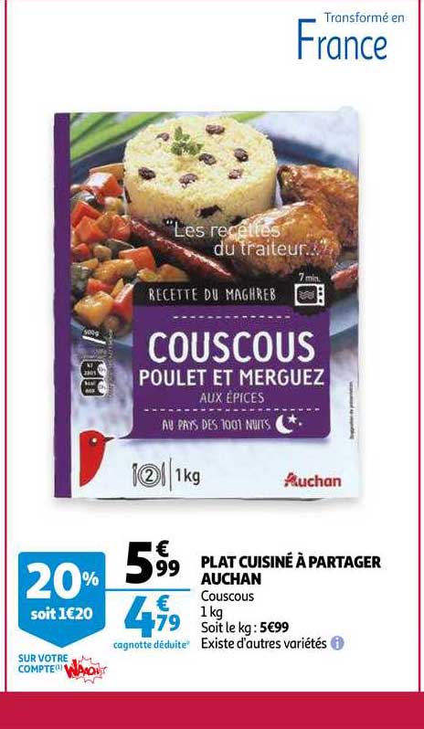 offre plat cuisine a partager auchan chez auchan