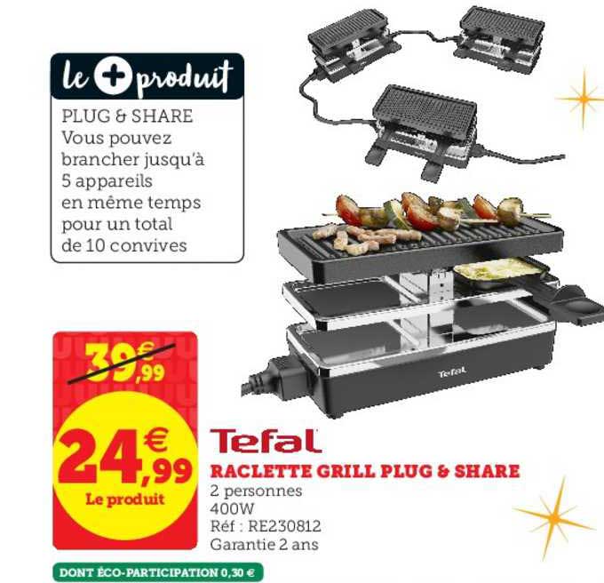 Raclette grill TEFAL RE230812 - Super U, Hyper U, U Express - www