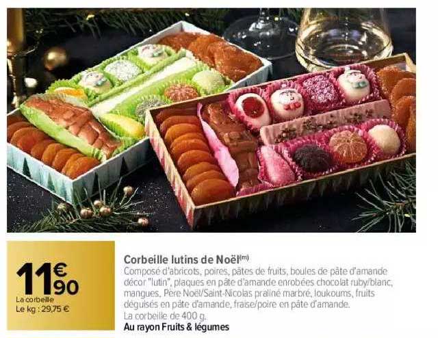Offre Corbeille Lutins De Noël chez Carrefour