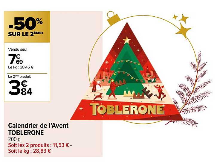 Carrefour Contact Calendrier De L'avent Toblerone
