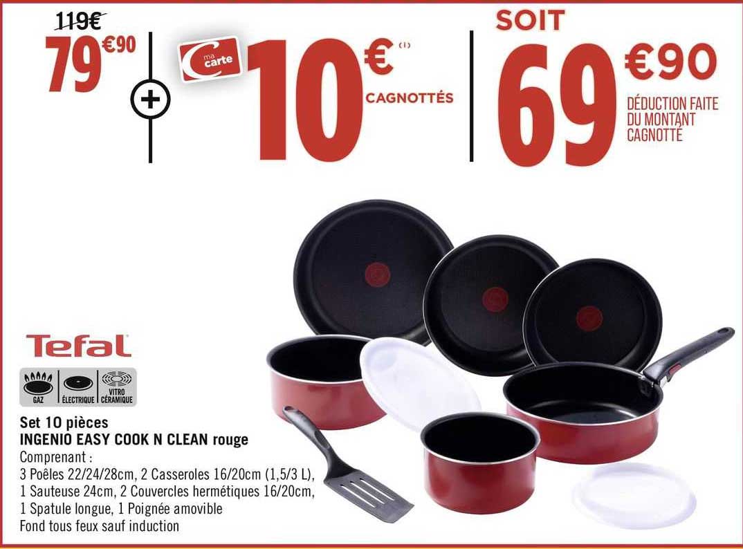 Set de 5 pièces Tefal Supercook (Tous feux sauf induction) –