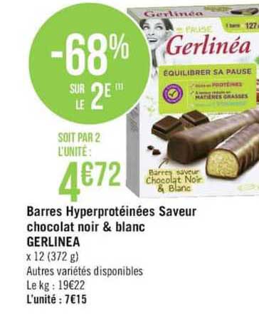 Promo Barres Hyperprot in es Saveur Chocolat Noir Blanc Gerlin a