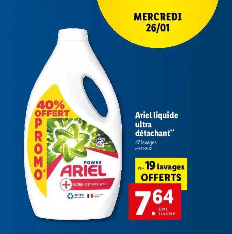 Promo Ariel Liquide Ultra Détachant chez Lidl 