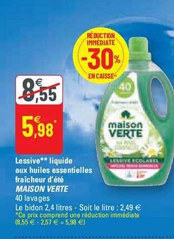 Promo Lessive Liquide Maison Verte chez Carrefour Market