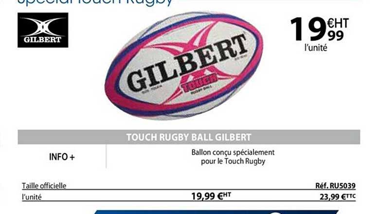 Promo Touch Rugby Ball Gilbert chez Casal Sport - iCatalogue.fr