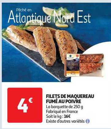Promo Filets De Maquereau Fum?� Au Poivre chez Auchan - iCatalogue.fr