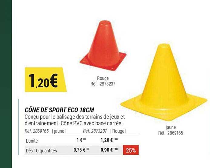 Offre Cône De Sport éco 18 Cm chez Decathlon