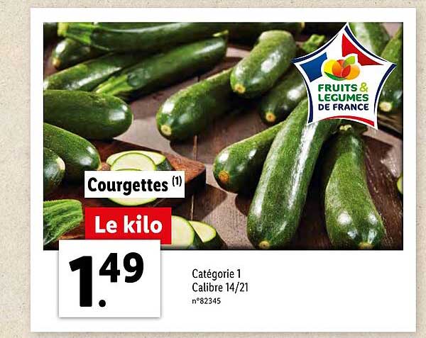 Promo Courgettes chez Lidl iCatalogue.fr