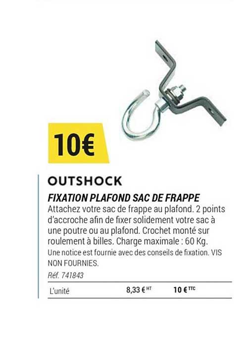 FIXATION PLAFOND SAC DE FRAPPE OUTSHOCK