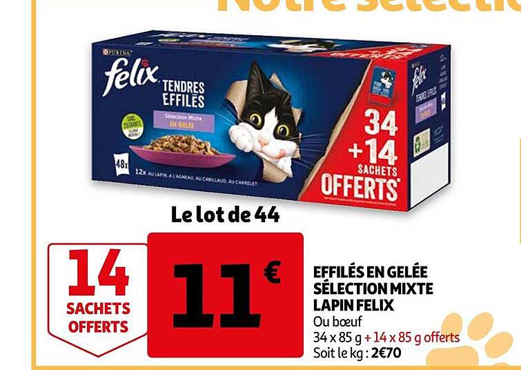 Promo Effilés En Gelée Sélection Mixte Lapin Felix chez Auchan 