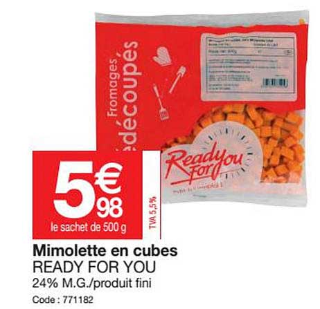 Promo Mimolette En Cubes Ready For You chez Promocash - iCatalogue.fr