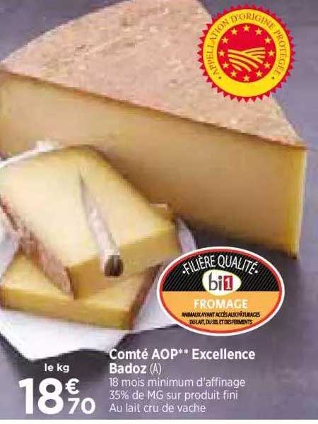 Promo Comté Aop Excellence Badoz Chez Atac 