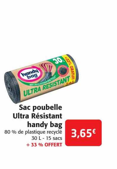 Sac poubelle Ultra Résistant 100L HANDY BAG : les 10 sacs à Prix Carrefour