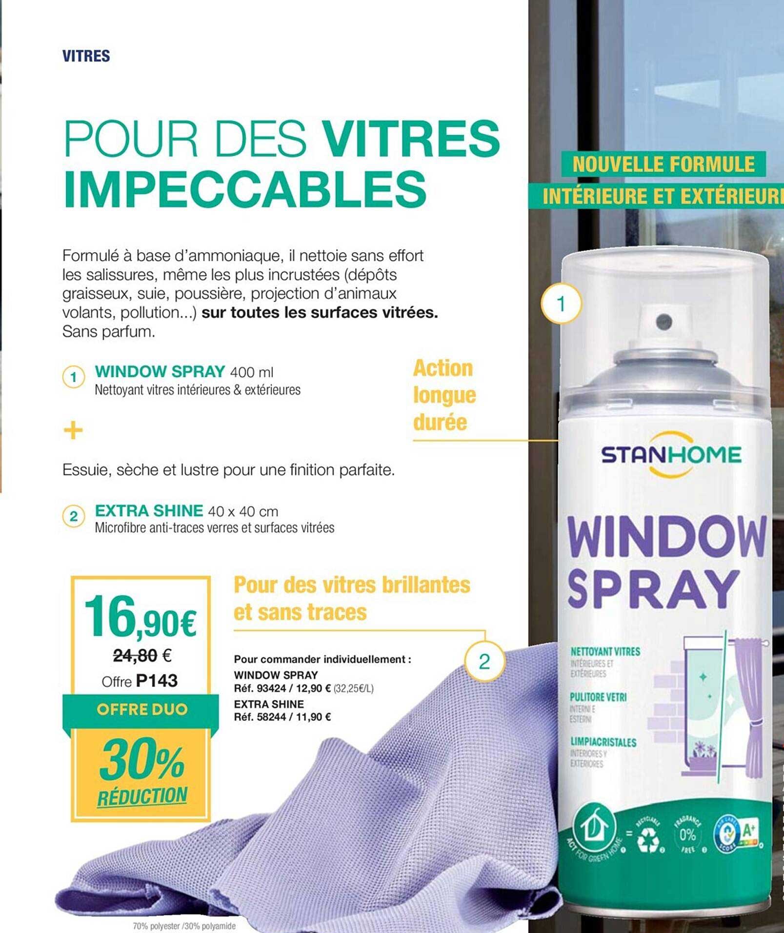 Promo Window Spray + Extra Shine chez Stanhome - iCatalogue.fr