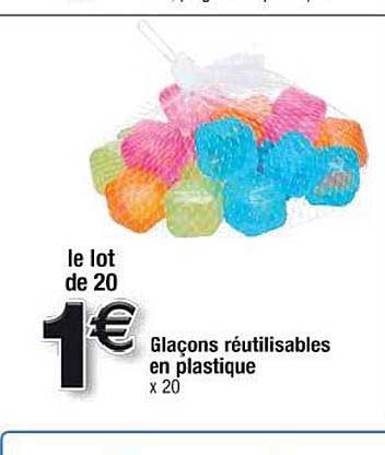 Glaçons Réutilisables BarCraft - 18 Cubes Colorés (bleu, Vert, Rose, Orange), Plastique, Lavables Au Lave-vaisselle