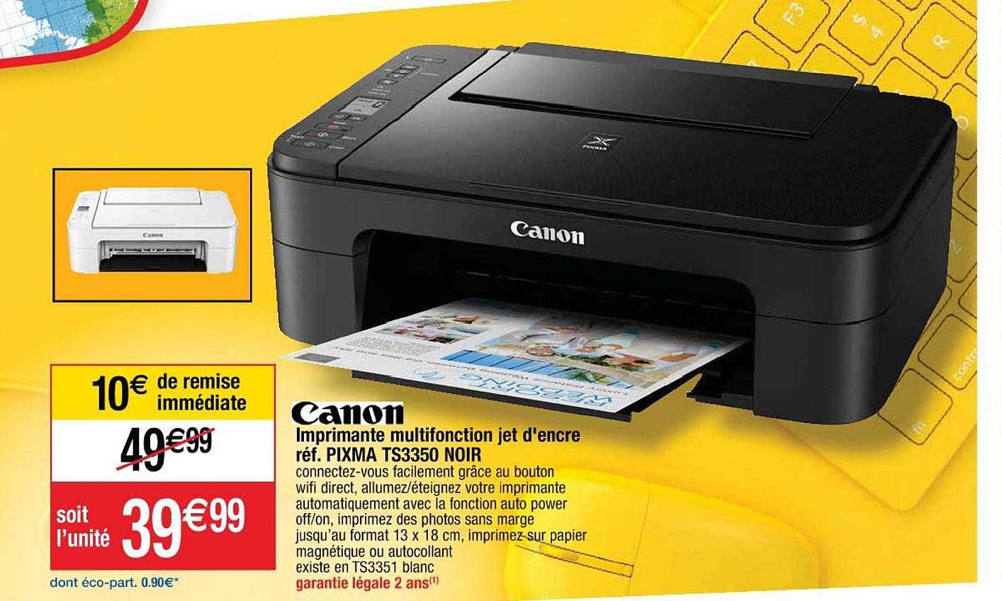 Imprimante Multifonction Canon PIXMA TS3450 Jet D'Encre Noir - Impression, Copie, Numérisation - Connexion WiFi, Mobile Printing