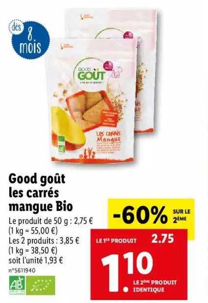 Good Gout Carre Mangue 50g