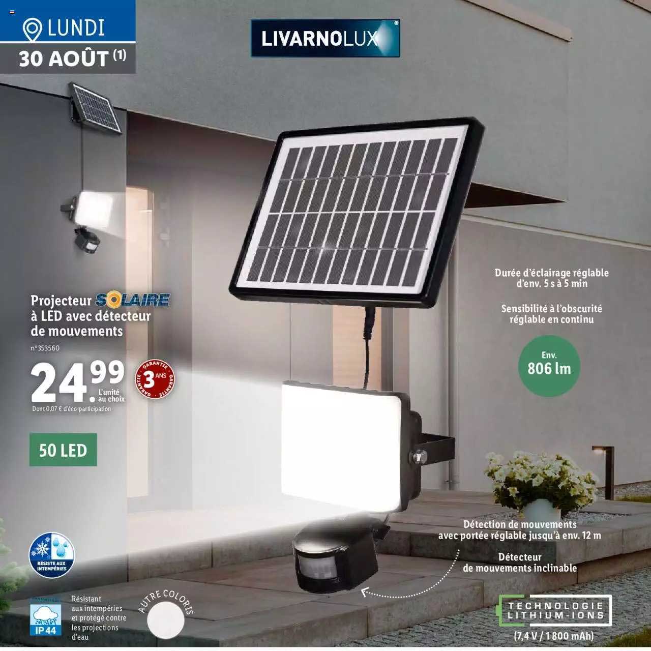 Promo Projecteur solaire LED* chez Lidl