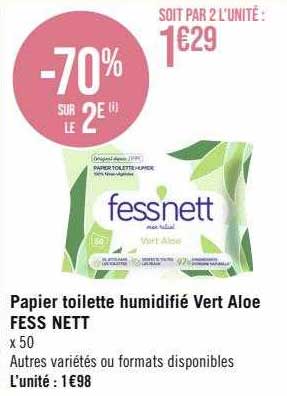 Fess'nett Papier Toilette Humidifié Sensitive 50 Pièces 1 Unité