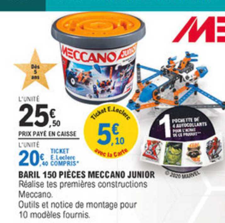Baril 150 pièces Meccano Junior