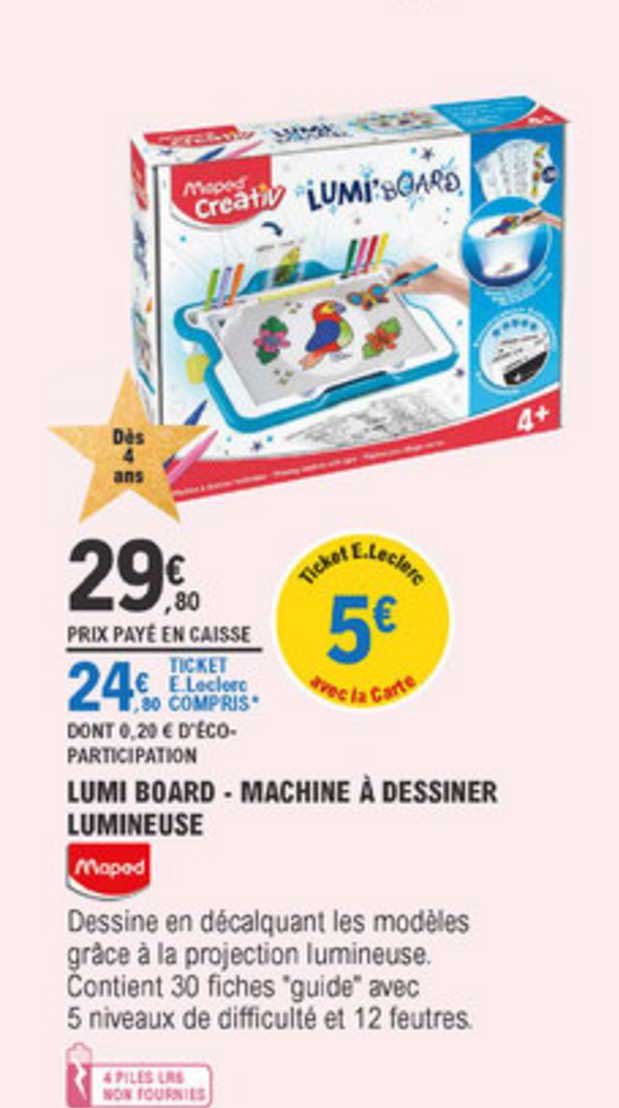 Lumi Board – Machine à dessiner lumineuse – Dès 4 ans (Eco-part : 0,17€  incluse dans le prix) – Maped France