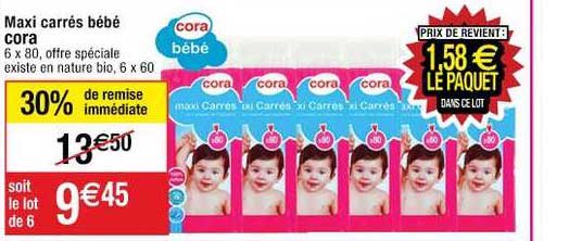 Offre Maxi Carres Bebe Cora 30 De Remise Immediate Chez Cora