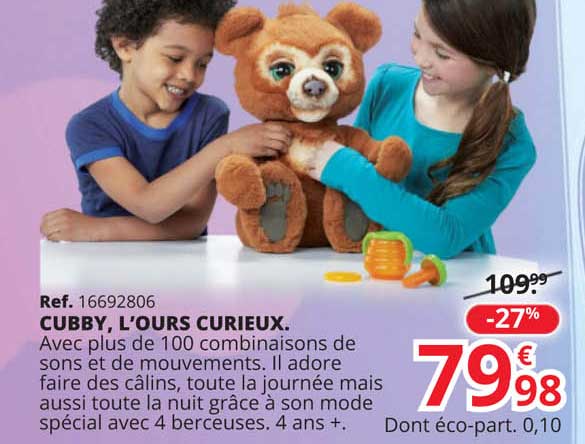 Promo Cubby L'ours Curieux chez Hyper U