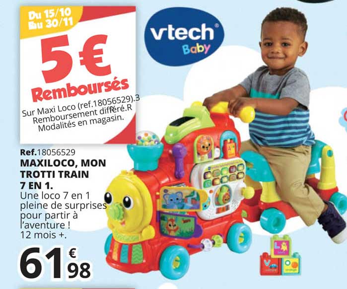 Promo Maxiloco Mon Trotti Train 7 En 1 chez Maxi Toys 