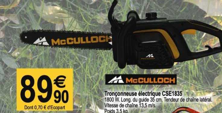 CSE1835 - Tronçonneuse électrique 1800 W McCULLOCH guide chaine 35 cm