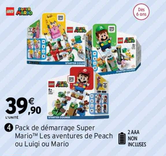 Intermarché Pack De Démarrage Super Mario Les Aventures De Peach Ou Luigi Ou Mario Lego Super Mario