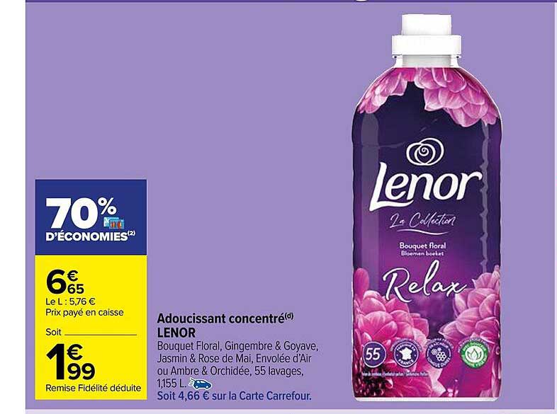 Promo Adoucissant Lenor chez Carrefour Market