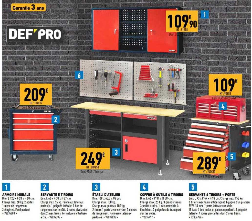 Servante à Outils Ondis24 - Meuble Rangement Garage Atelier 120x85x60 Cm, Tiroir Verrouillable