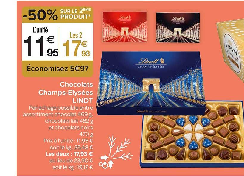 Promo Chocolats Champs Elysees Lindt chez E.Leclerc