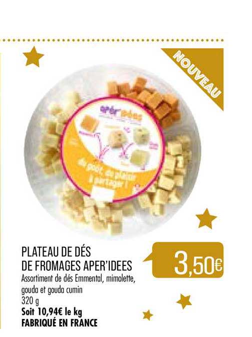 Promo Plateau De Dés De Fromage Aperidées Chez Match Icataloguefr 