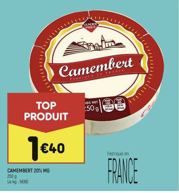 Promo Camembert 20 Mg chez Leader Price iCatalogue.fr