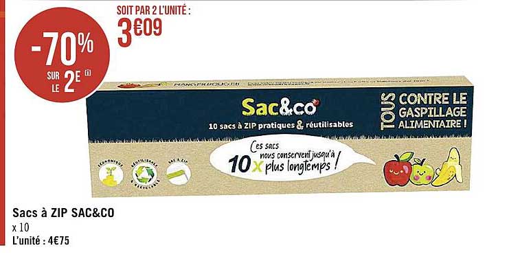 Promo Sacs à Zip Sac&co chez Casino Supermarchés - iCatalogue.fr