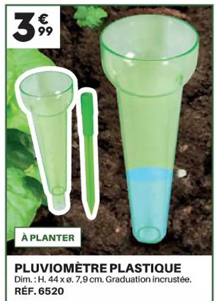 Pluviomètre En Plastique Vert ORYX – Capacité 40 Litres, Gradué, Pour Jardin Et Potager