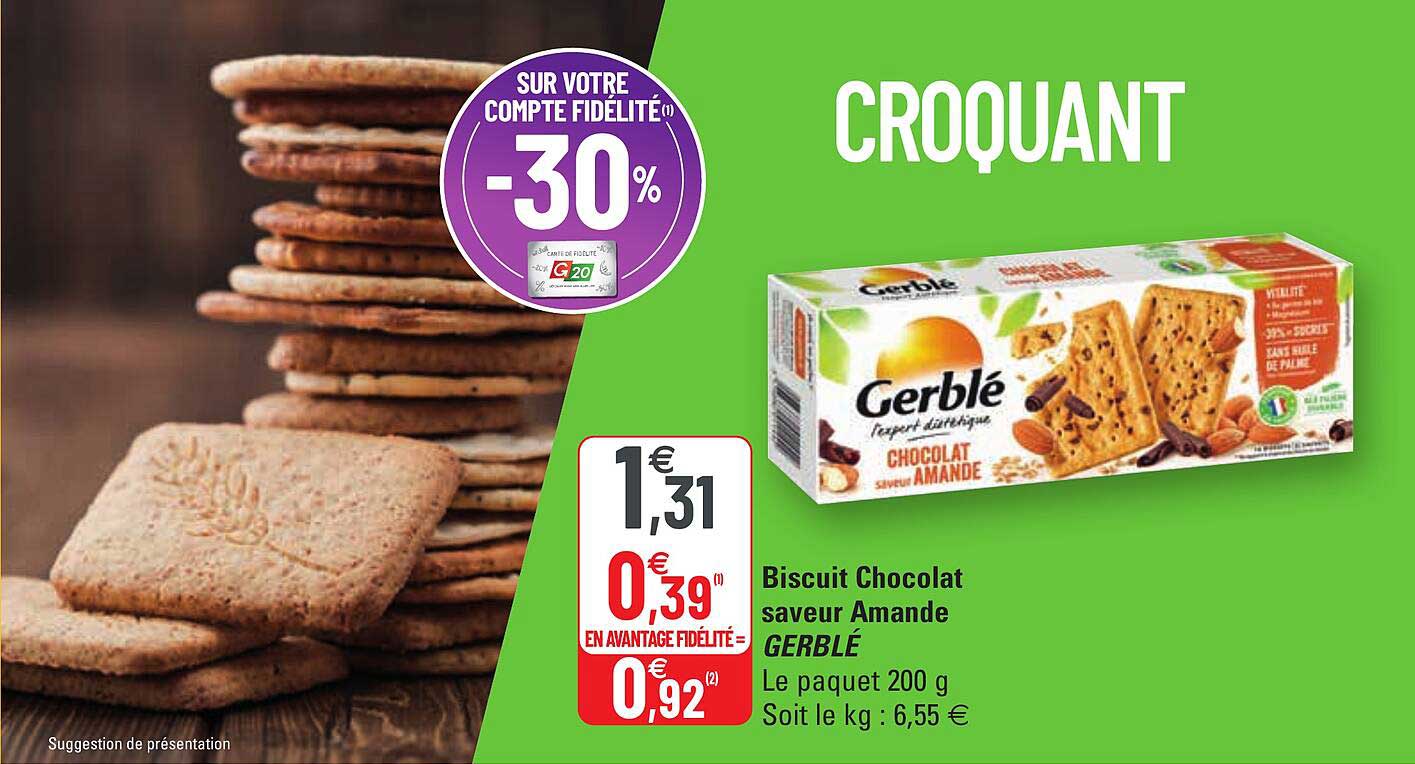 Offre Biscuit Chocolat Saveur Amande Gerble Chez G