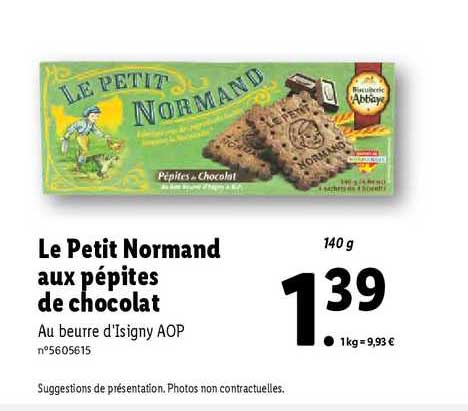 Offre Le Petit Normand Aux Pepites De Chocolat Chez Lidl