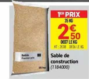 Promo Sable De Construction chez Bricorama - iCatalogue.fr