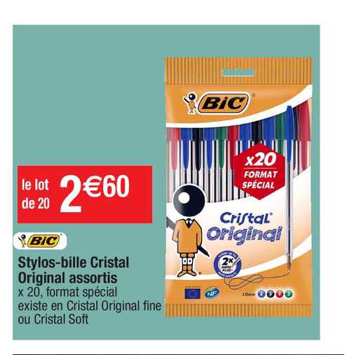 Promo Stylos bille Cristal Original Assortis Bic Chez Migros France Promo Stylos bille Cristal Original Assortis Bic Chez Migros France