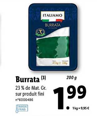 Promo Burrata Italiamo chez Lidl | Italiamo, ab 25.01.