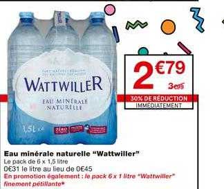 Acheter Promotion Wattwiller Eau gazeuse finement Pétillante, 6x1L