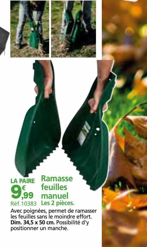 Provence Outillage - Ramasse feuilles manuel x2 - Balais à gazon