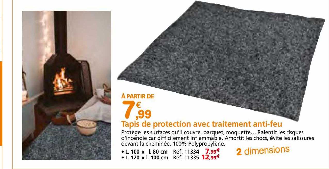 Tapis De Protection Ignifuge 100x100 Cm – Résiste Jusqu'à 500°C – Pour Poêle à Bois, Barbecue, Terrasse, Camping